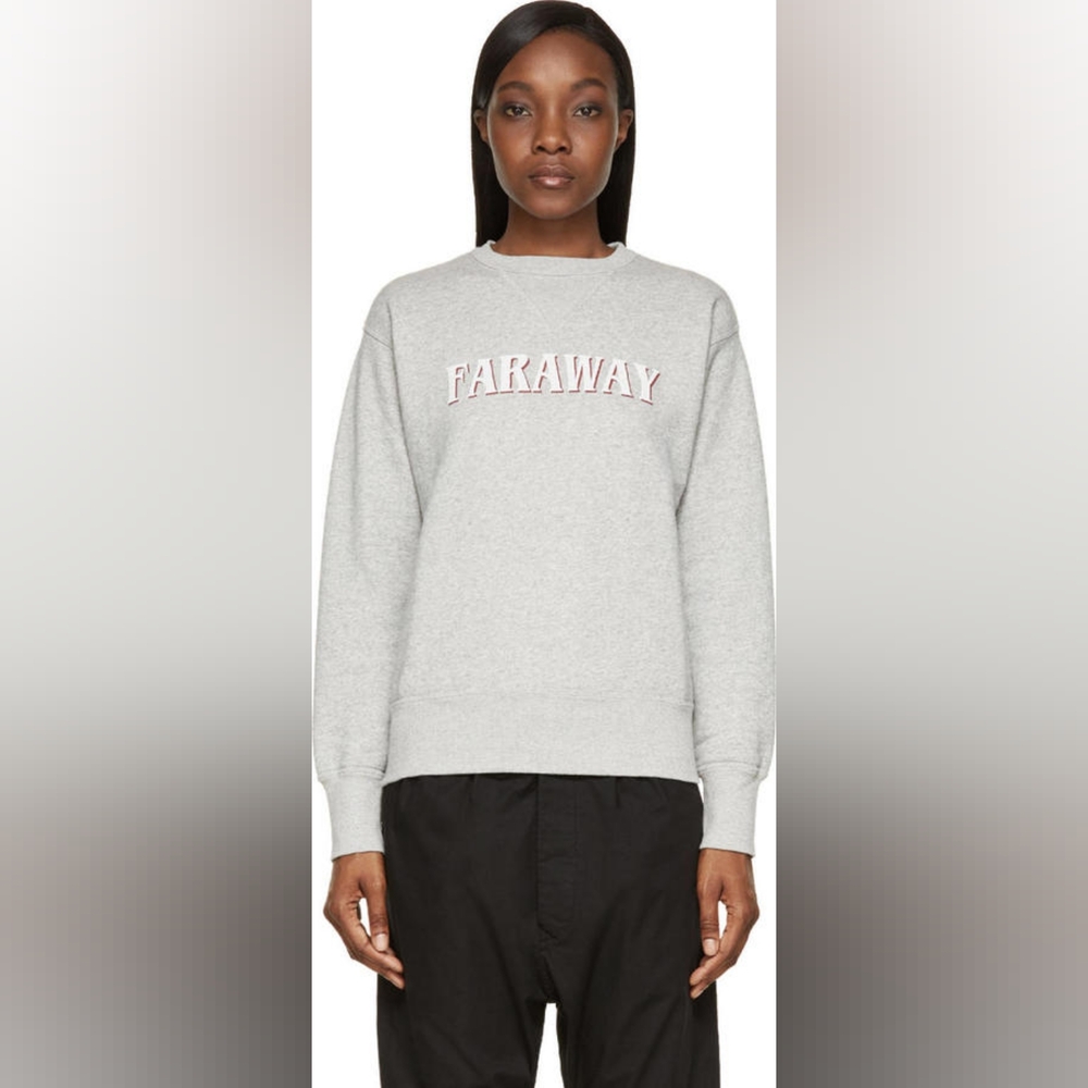 Isabel Marant Etoile Heather Grey Cotton Fleece Faraway Sweatshirt Small S